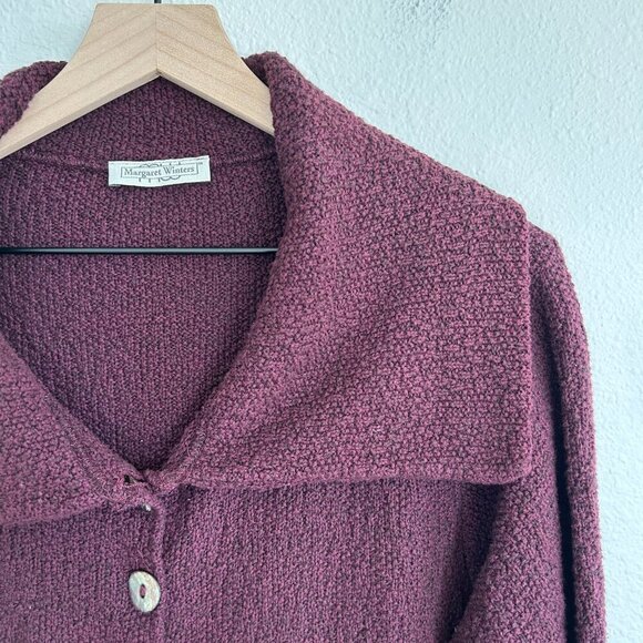 Margaret Winters Sweater Oversize Cardigan Shawl Collar Mother of Pearl - Picture 2 of 11